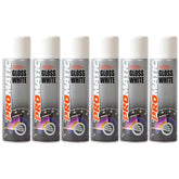 6X Promatic Gloss White Spray Paint 500ml Spray Paint